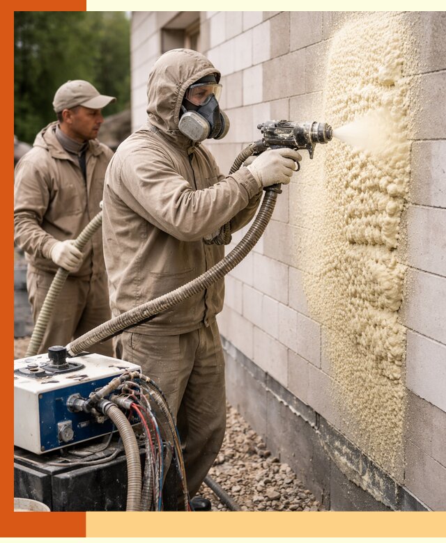 Утепление дома из газобетона ППУ в Заинске — надежная теплоизоляция